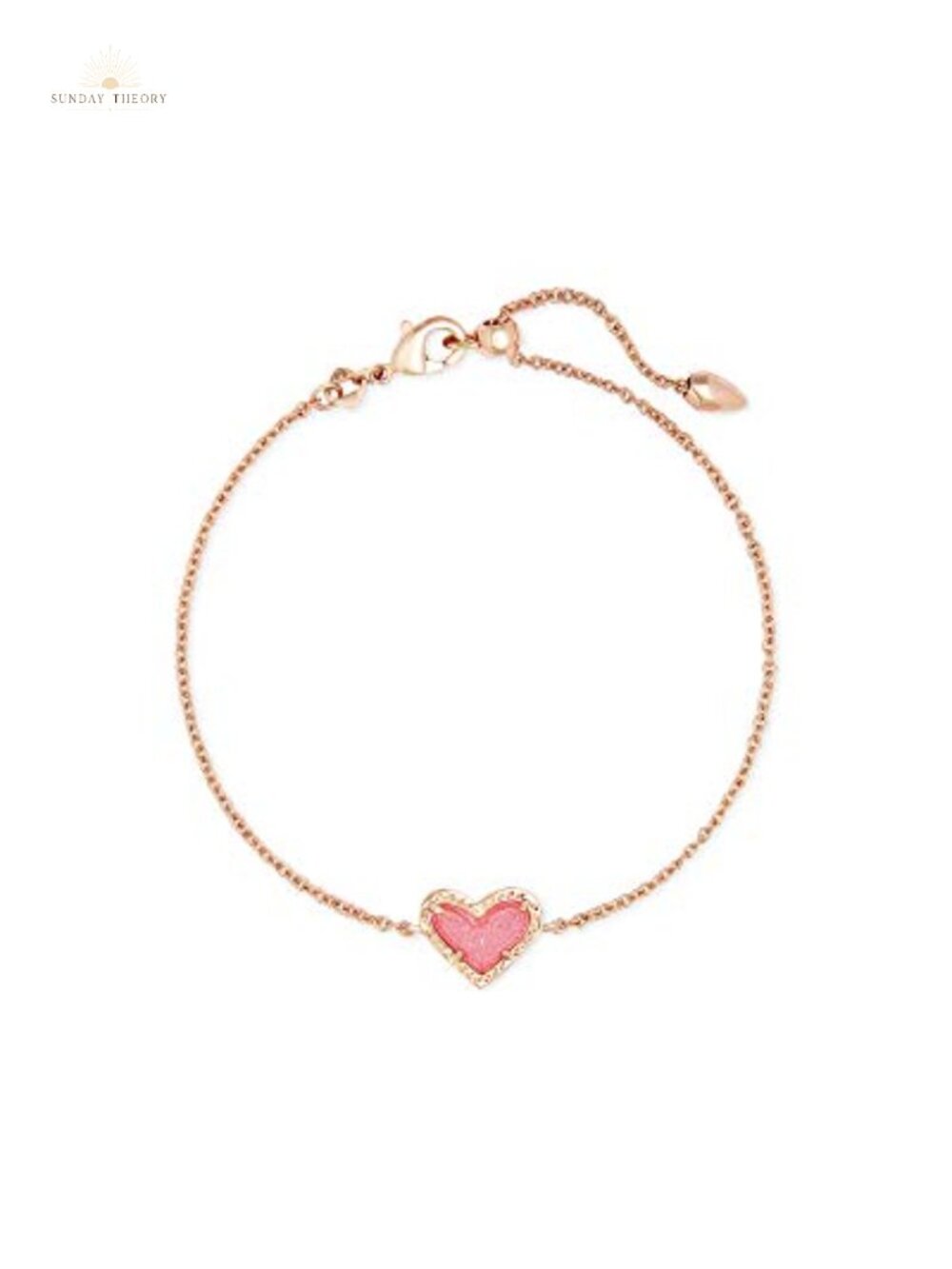 Kendra Scott Ari Heart Link Chain Bracelet Rose Gold Plated Brass